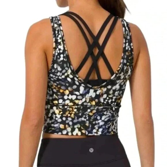 Lululemon Power Pivot Tank Metropolis Glow Black Cream Orange Women's size 10 - Picture 3 of 13